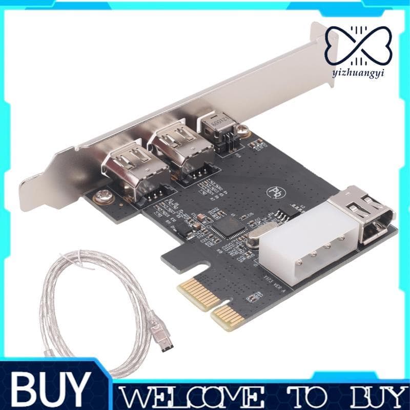 Placa De Captura De Vídeo PCI-E 1X 1394 4 Portas DV HD Firewire 800/400/200/100Mbps Suporta Troca Quente Para Desktop