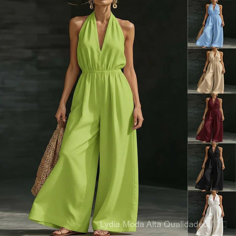 [Liquidação de Fim de Temporada] Roupas femininas elegantes e de alta qualidade, Macacão feminino de verão com decote em