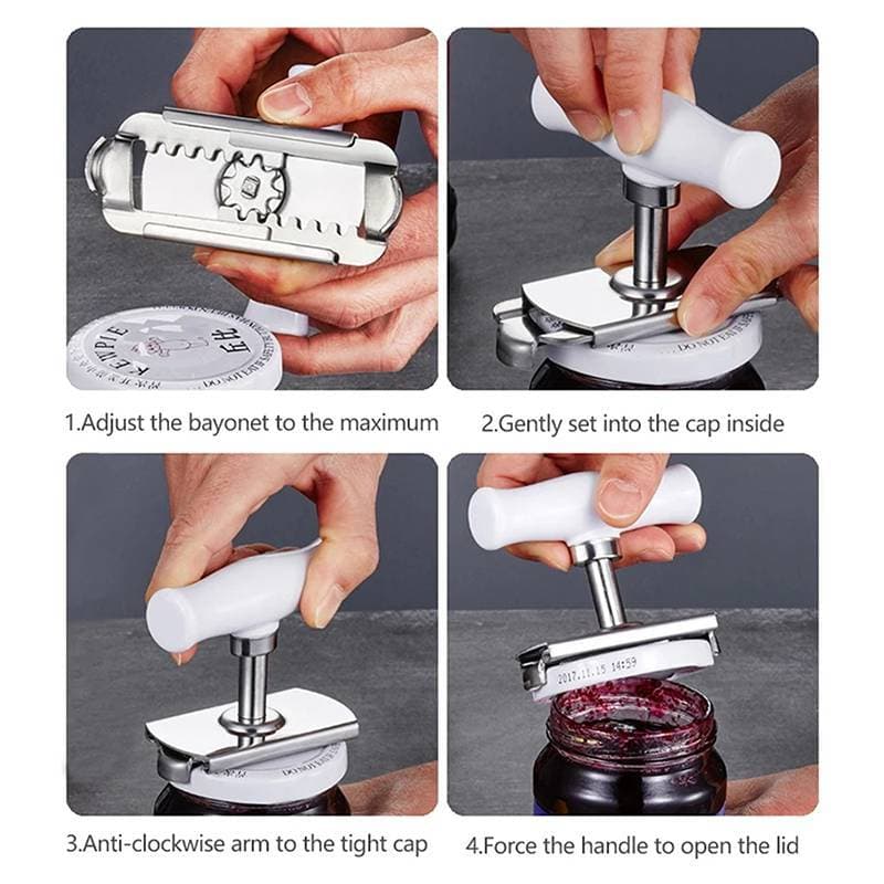 [aglanceofjinhui] Abridor De Latas Ajustável De Aço Inoxidável Antiderrapante Multifuncional Manual Tampa De Garrafa Gad