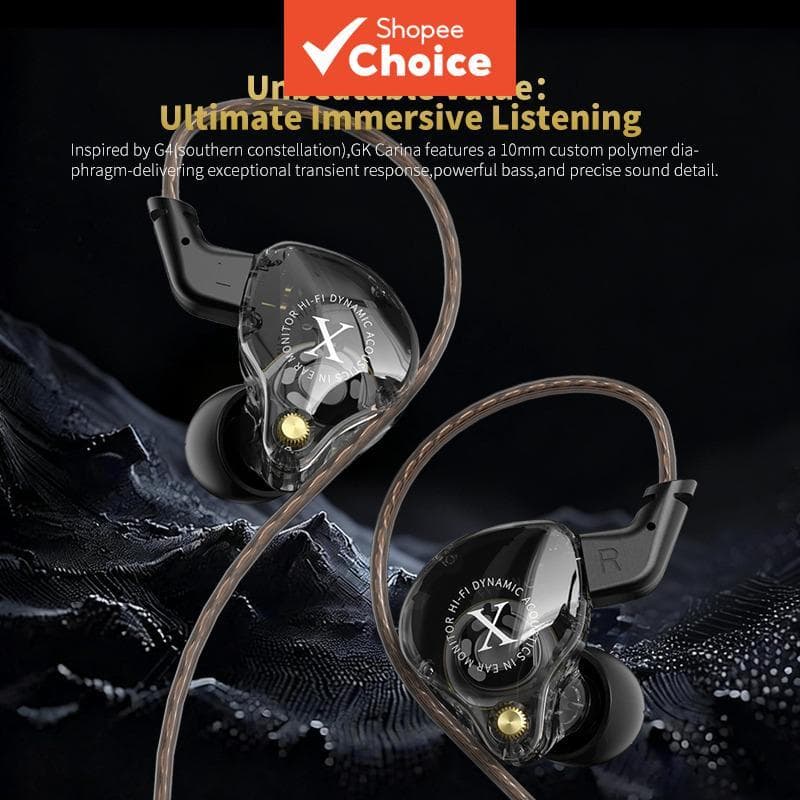 GK G4 Fones De Ouvido Para Jogos Esportivos Com Fio 10MM Dinâmico HiFi Bass Cancelamento De Ruído Intra-Auriculares Músi