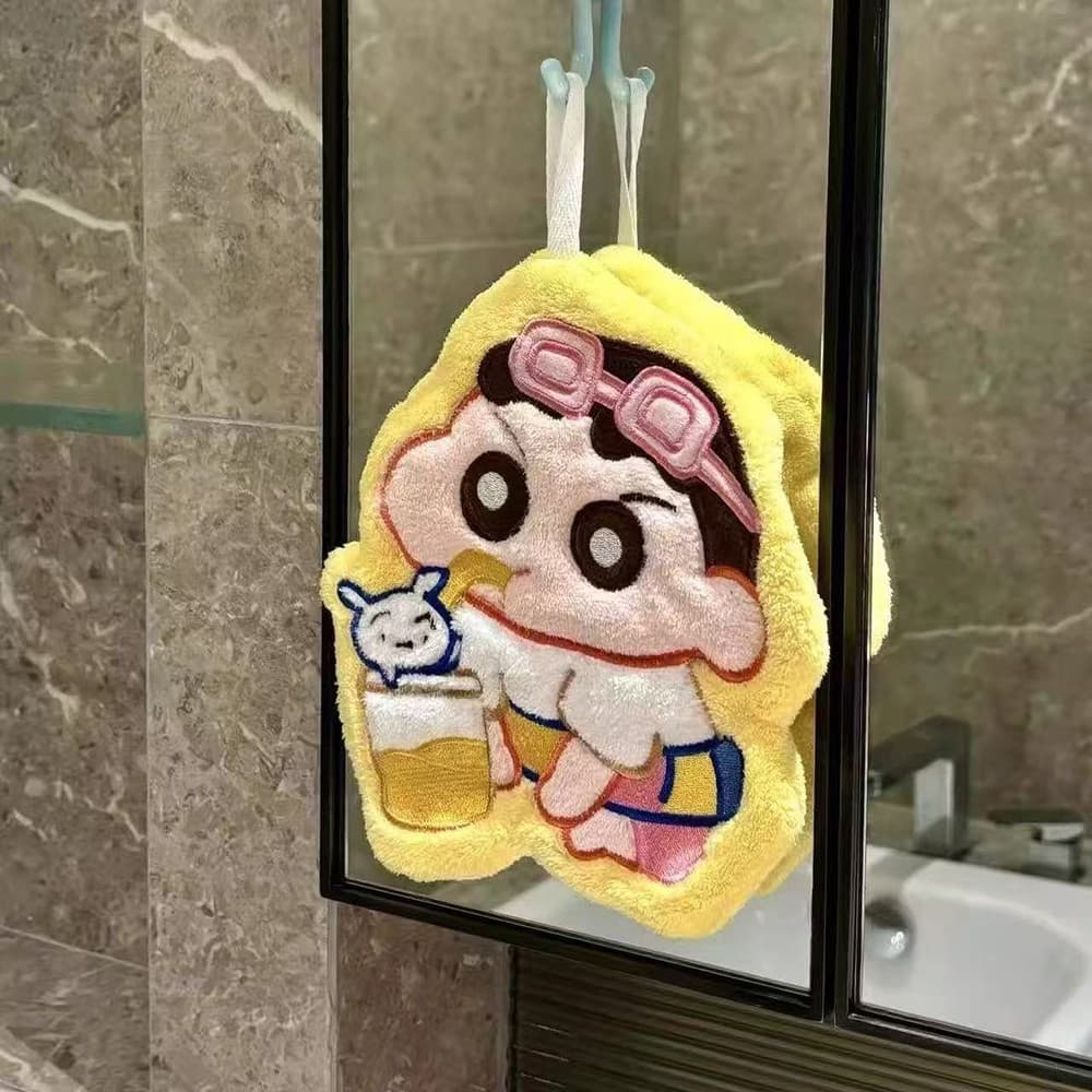 Novo Shin-Chan Lápis Toalha De Mão Pendurado Bonito Absorvente De Secagem Rápida Cozinha Engrossado Banheiro 2026