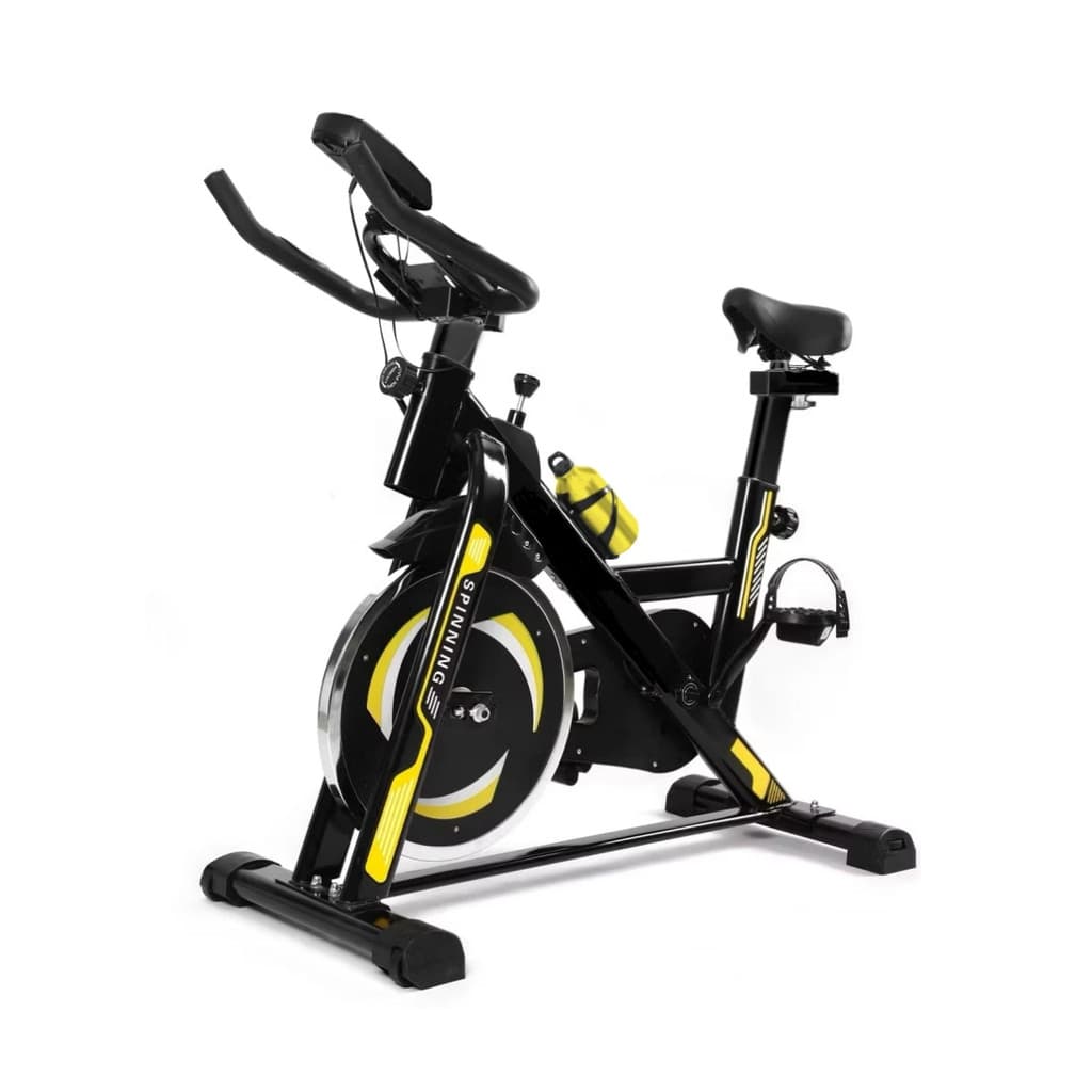 Bicicleta Ergométrica Spinning transmissão Magnética 13kg cor amarela