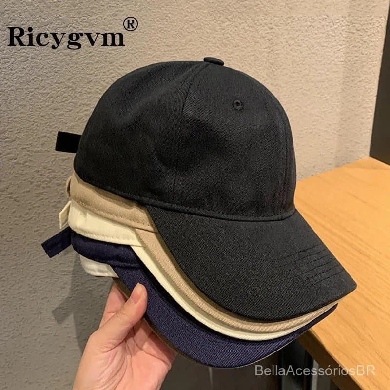 Boné De Beisebol Ajustável Feminino Masculino Algodão Macio Cor Sólida Snapback Chapéu Ao Ar Livre Casual Esportes Hip H