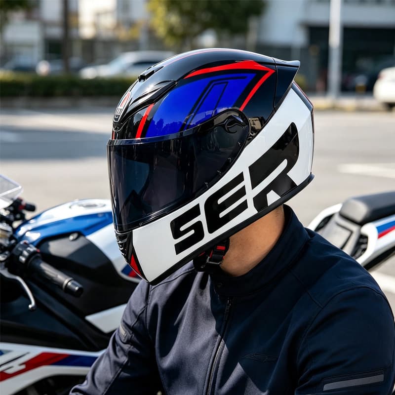 Capacetes De Motocicleta De Rosto Inteiro Para Homens E Mulheres Adultos , Capacete Leve De Moto