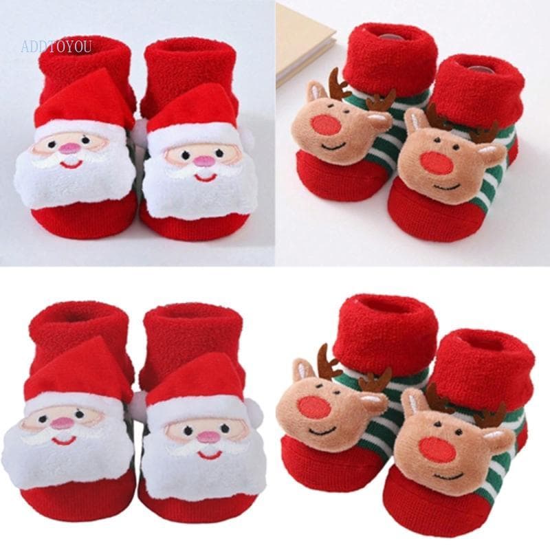 Time Christmas Modelado Meias Suaves Recém-Nascidos Tecido Confortáveis Para Bebês Stretchable S