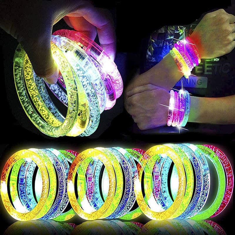 Pulseira luminosa brinquedo infantil tenda concerto luminoso fluorescente menina pulseira bolha acrílica pulseira colori