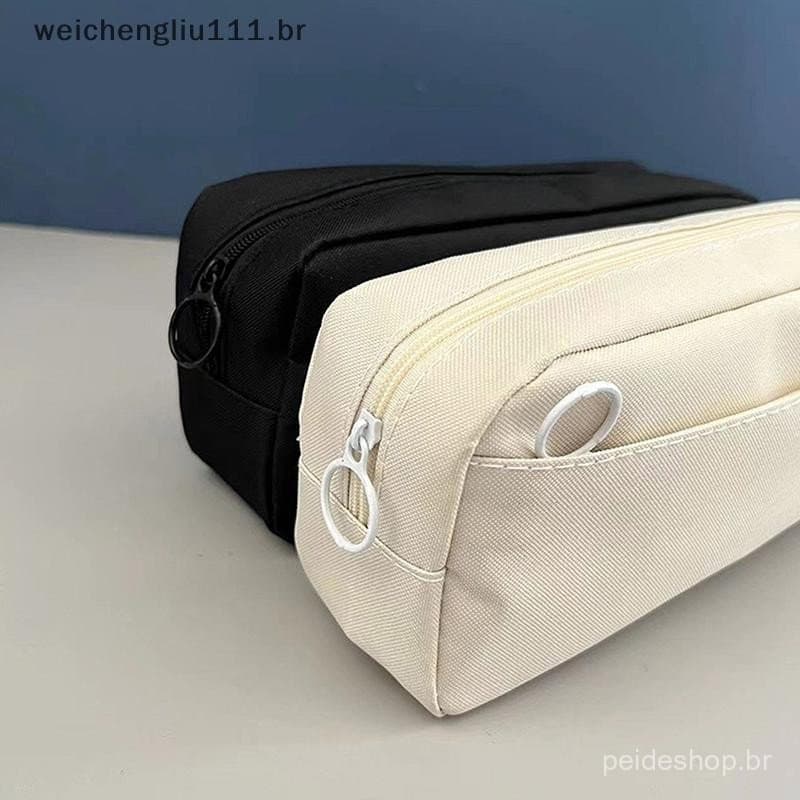 # weicheng Estojo De Lápis De Grande Capacidade , Bolsa De Caneta De Cor Sólida , Material Escolar Para Estudantes , Cai