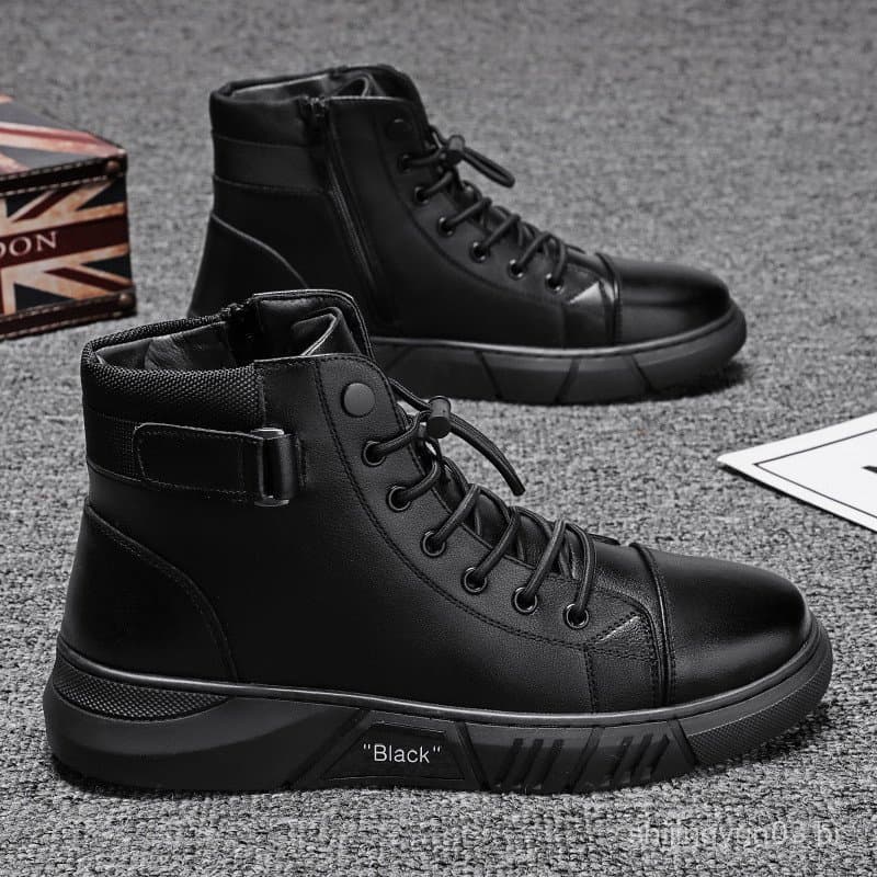 Botas Masculinas Estilo Britânico Martin 2024, Botas Chelsea de Cor Sólida QCFA FH7A