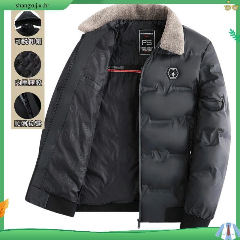 Inverno novo estilo para baixo jaqueta Casual masculina algodão acolchoado jaqueta de algodão acolchoado gola de pele ma
