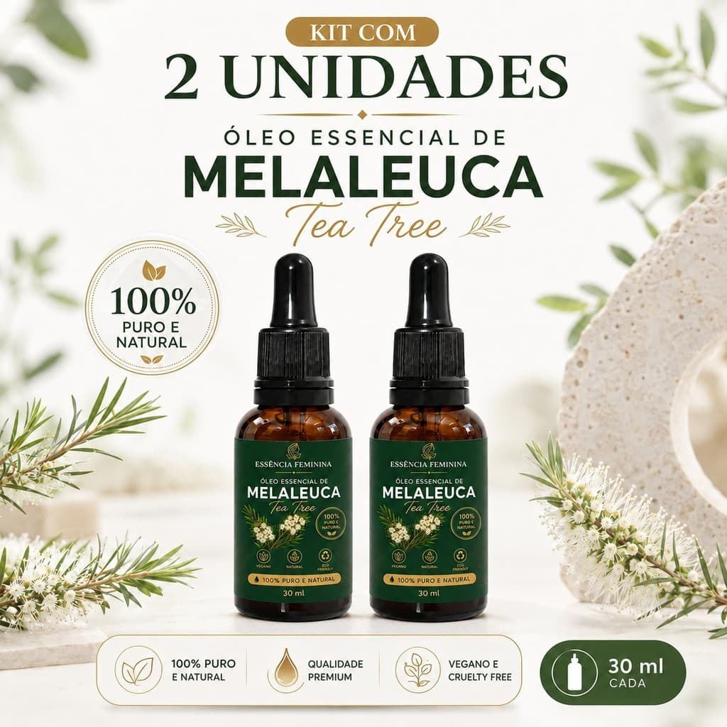 Kit 2 Óleos de Melaleuca 100% Puro – Rotina de Cuidados  30ml