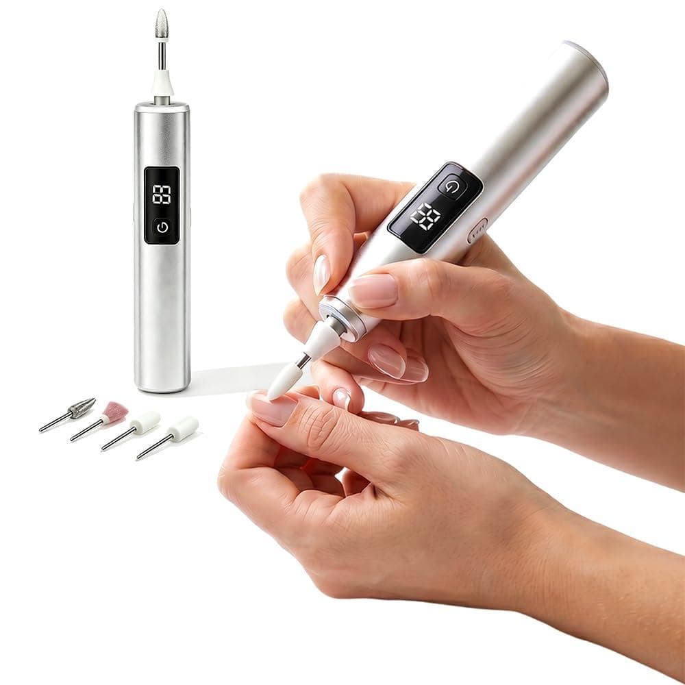 Lixa de Unhas Elétrica Recarregável Profissional (B) |     Polidora de unhas elétrica de múltiplas cabeças para modelage