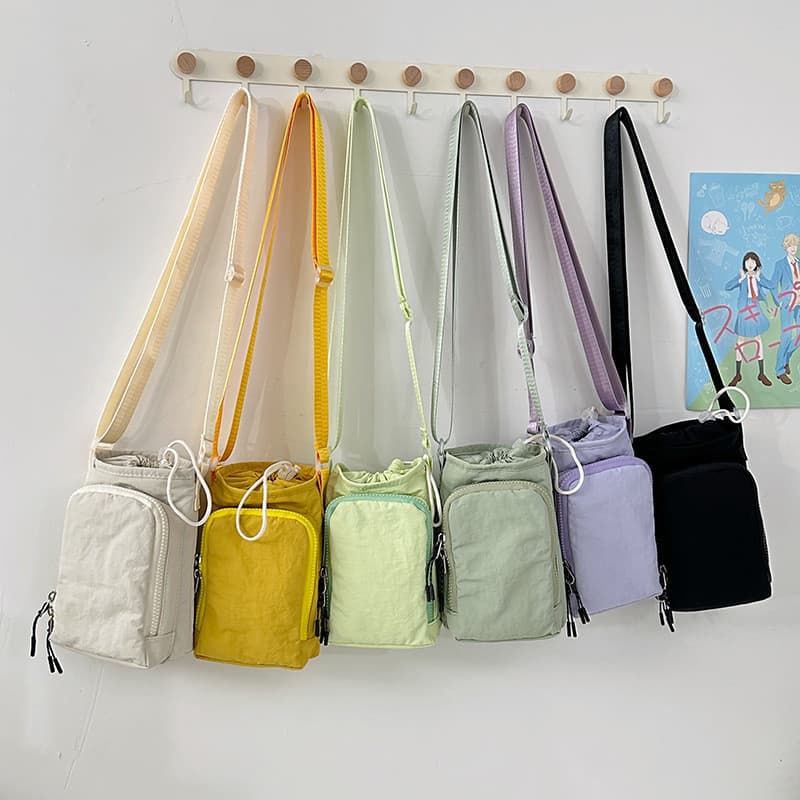 Versão coreana Casual All-Match pequena bolsa quadrada de um ombro bolsa para celular carteira de lona portátil bolsa me