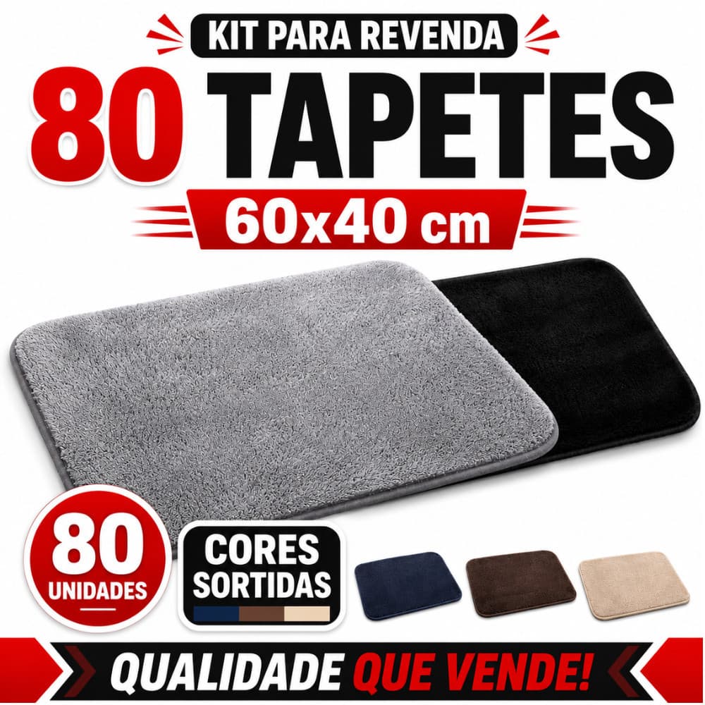 Kit Revenda 80 Tapetes 60x40 Cores Sortidas