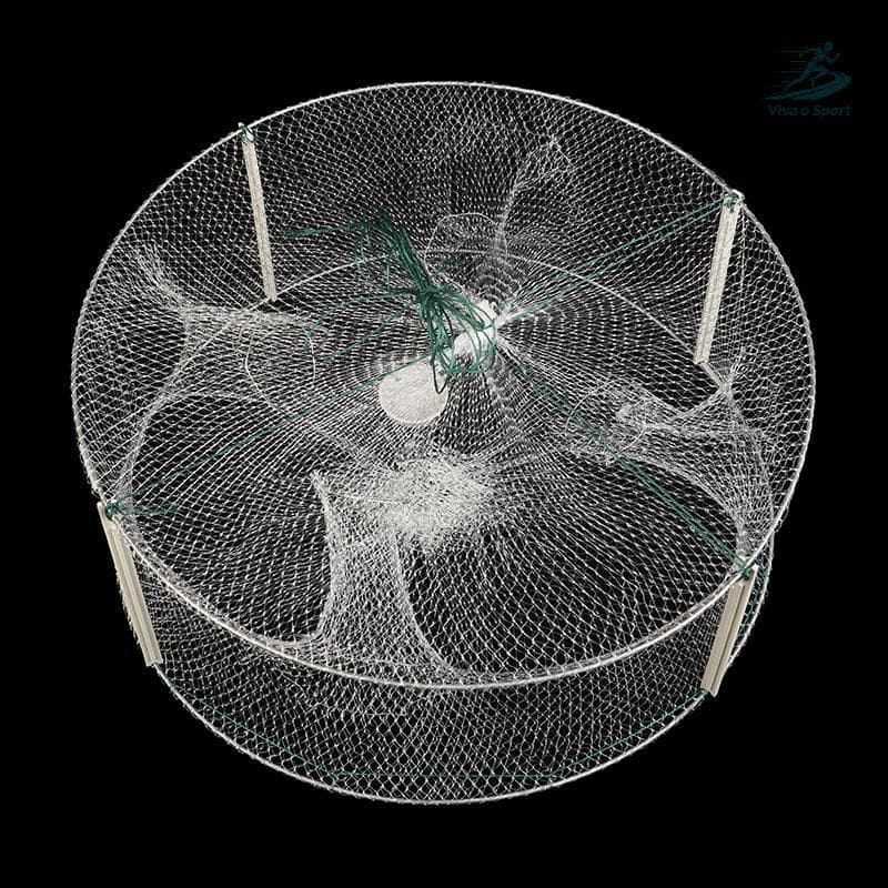 Viva o Sport 1Pc 4 Buracos Dobrável Pesca Camarão Peixe Caranguejo Isca Net Armadilha Lagostim Lagosta Arrastão Fundida
