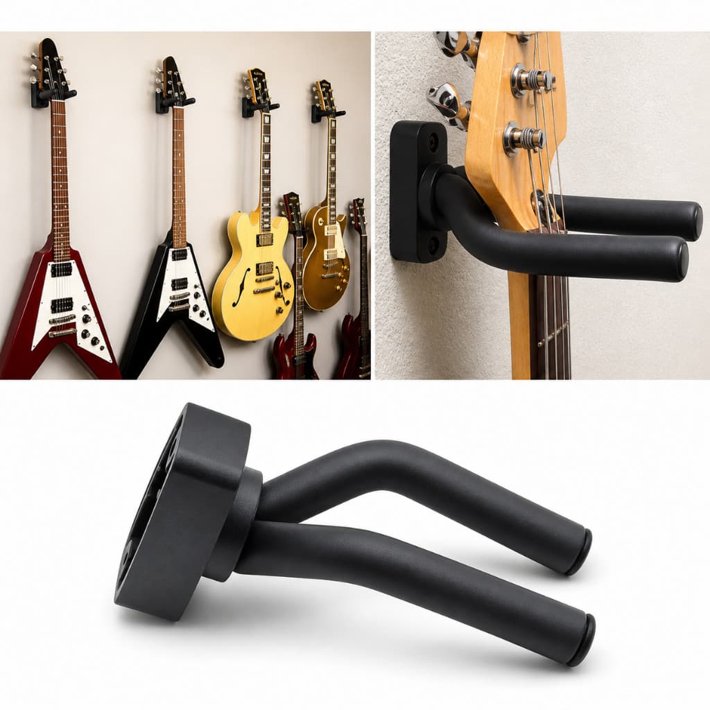 Kit 4 Suporte de Violão Musical De Parede  Ajusta Violão Ukulele Cavaco + Parafuso e Bucha