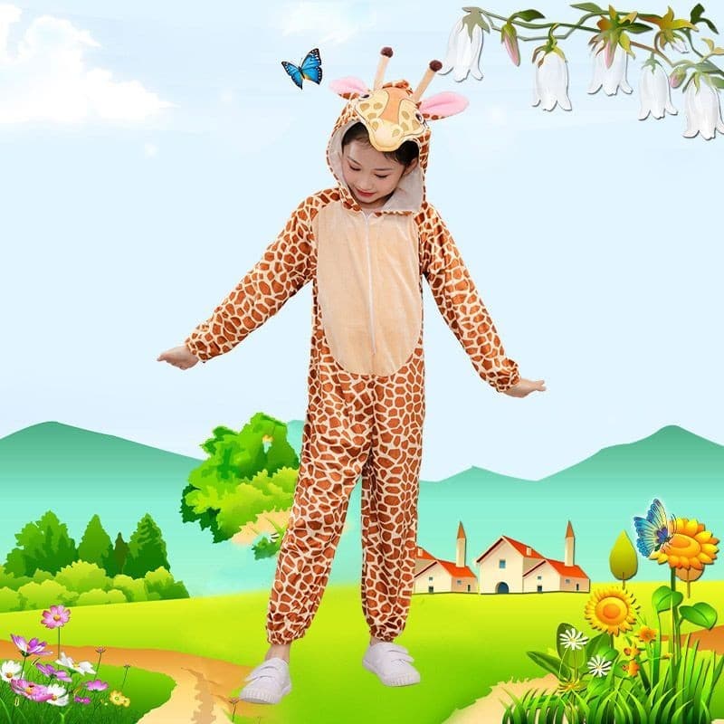 Fantasia de Animal pequeno fantasia infantil tigre leão elefante girafa canguru urso marrom fantasia de raposa#小动物造型服装儿童