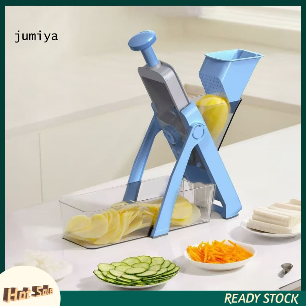 Vegetable Slicer with Container Adjustable Thickness Food Grater Multifunctional 0-8mm 4 Blades Mandoline Cutter for Pot