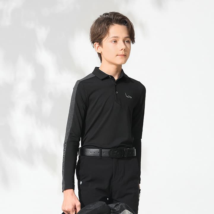 EG roupas de golfe infantis meninos de manga comprida macio pele-amigável adolescente roupas primavera outono topo espor