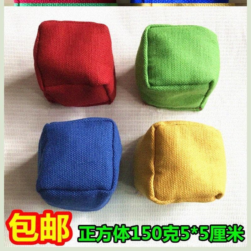 Cor sólida 150g-180g sobre saco de areia cubo 5*5cm lona de areia pequeno saco de areia monocromático vermelho amarelo a