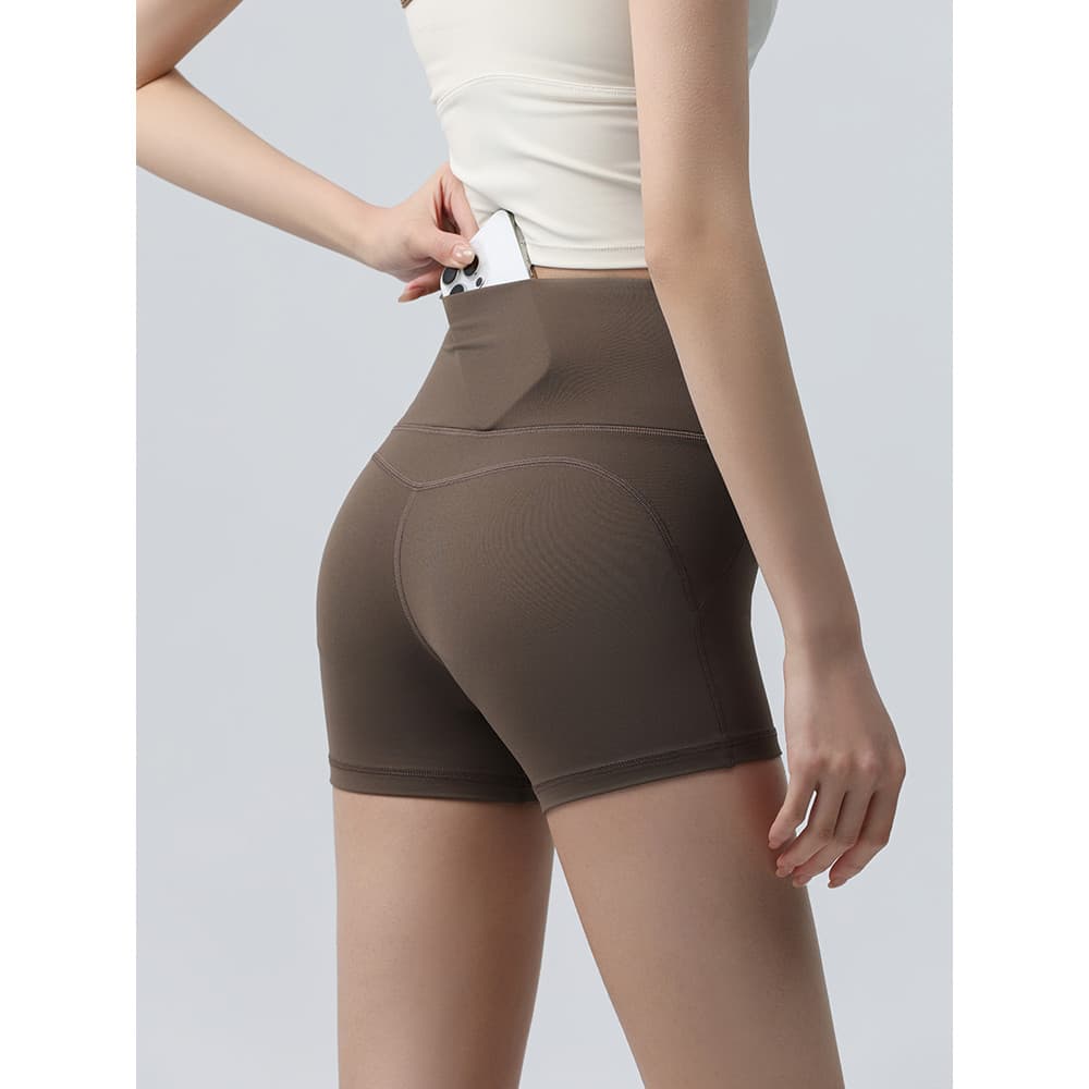 Shorts esportivos femininos treinamento calças de Yoga cintura alta abdômen-estreito elástico magro correndo profissiona