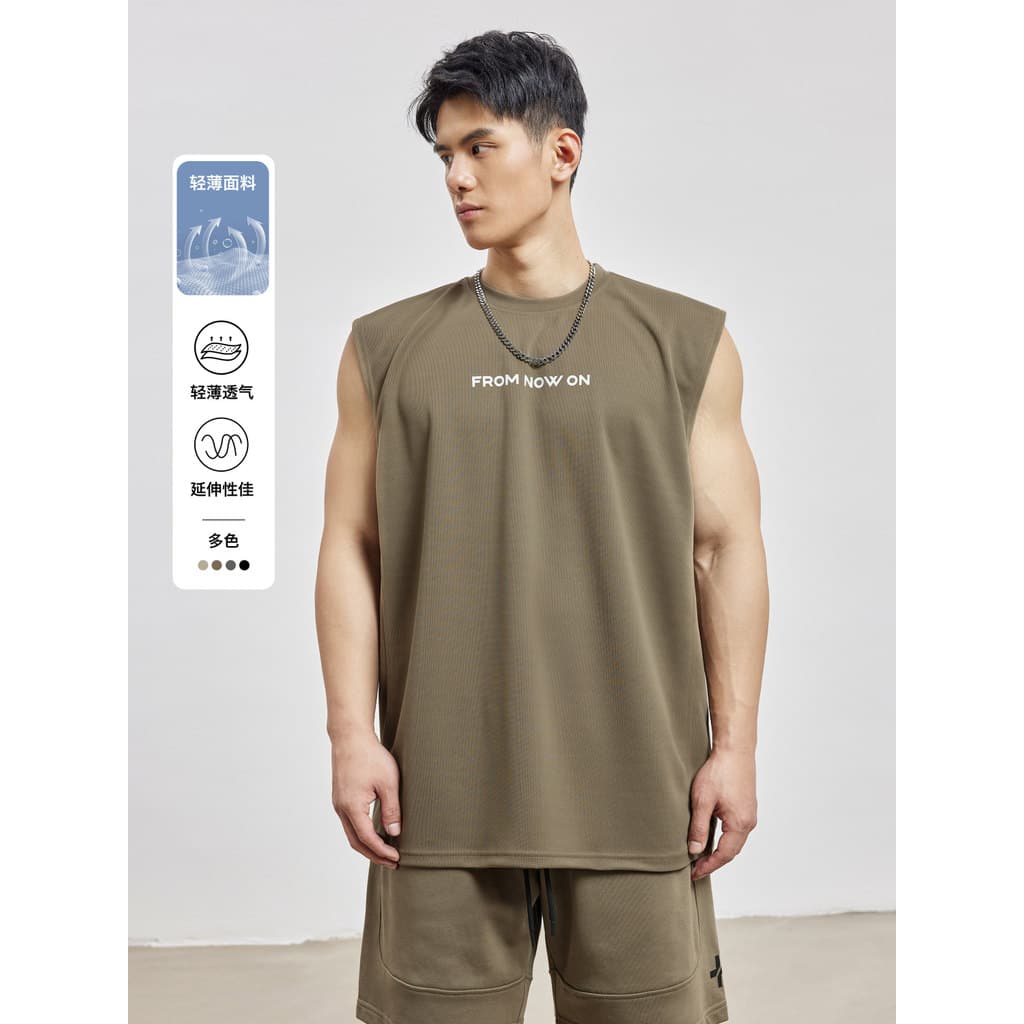 BD verão fino colete masculino moda simples impresso sem mangas camiseta masculina solta basquete topo