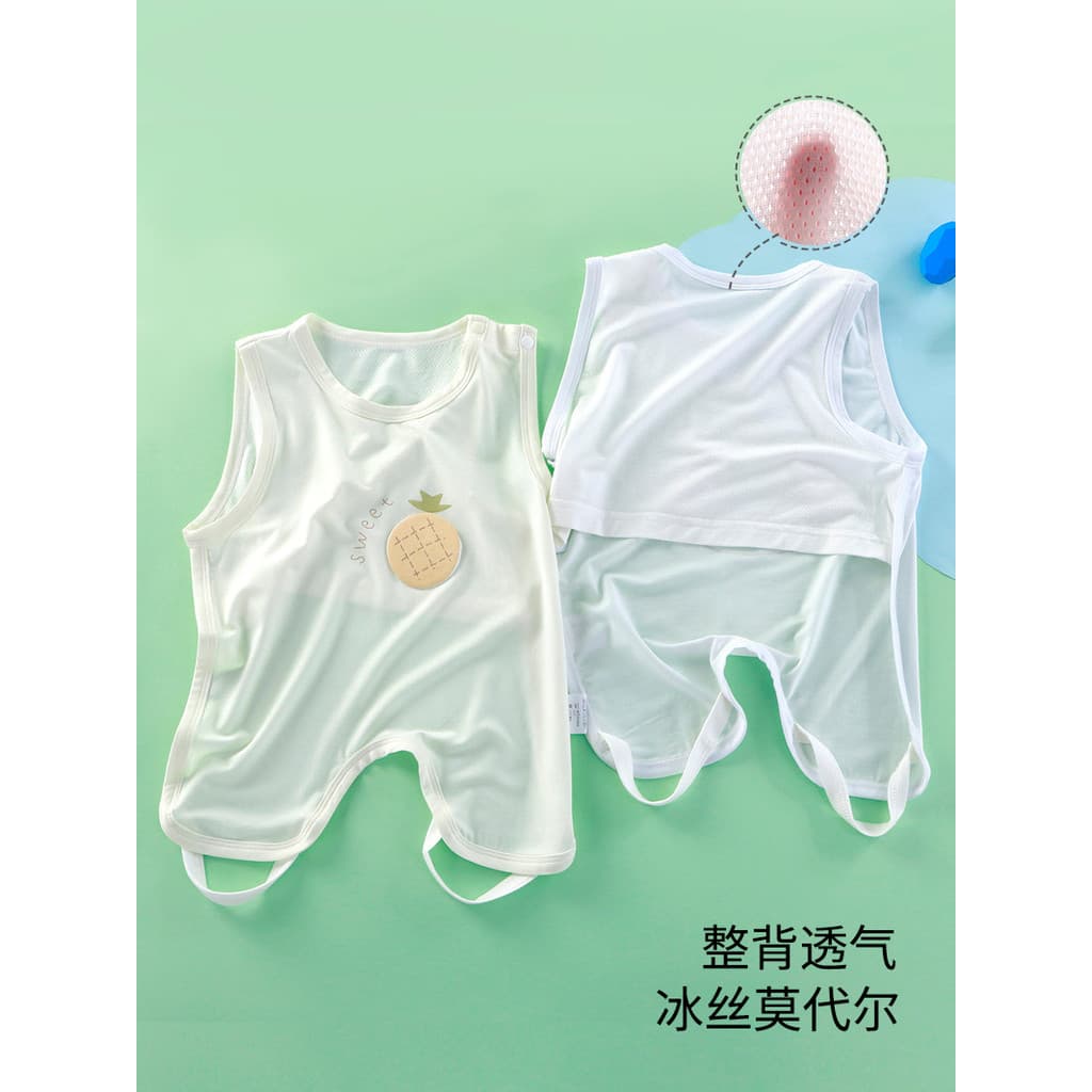 Bebê verão roupas finas de uma peça meia volta recém-nascido camisola mês inteiro bebê Modal macacão roupas de ar condic