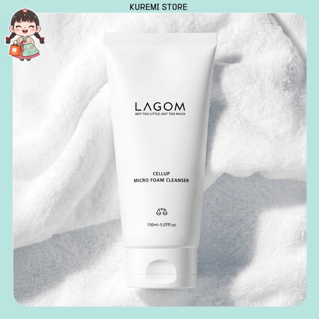 Conjunto Especial De Limpador De Micro Espuma Lagom Cellup (120ml + 20ml) Lavagem Facial De Limpeza Profunda