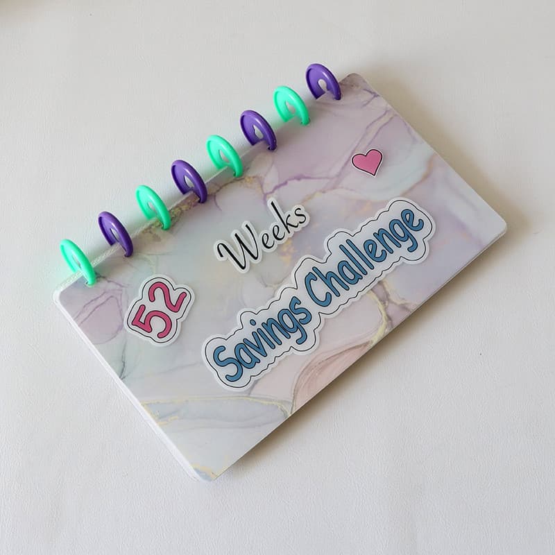 Livro de poupanças com fivela de cogumelo de 8 furos, álbum de armazenamento de folhas soltas com 3 bolsos, álbum de car