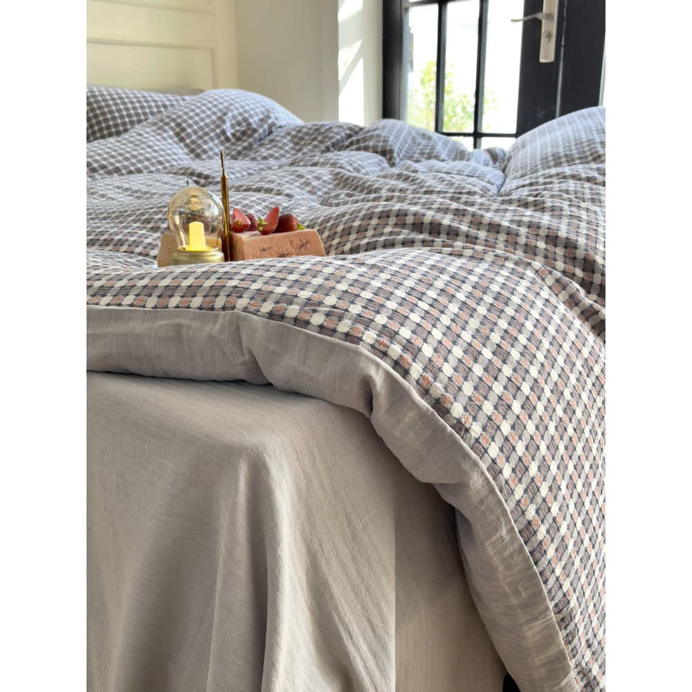 Macio ceroso confortável primavera lençol colcha capa de quatro peças conjunto de algodão puro High-End Jacquard nu dorm
