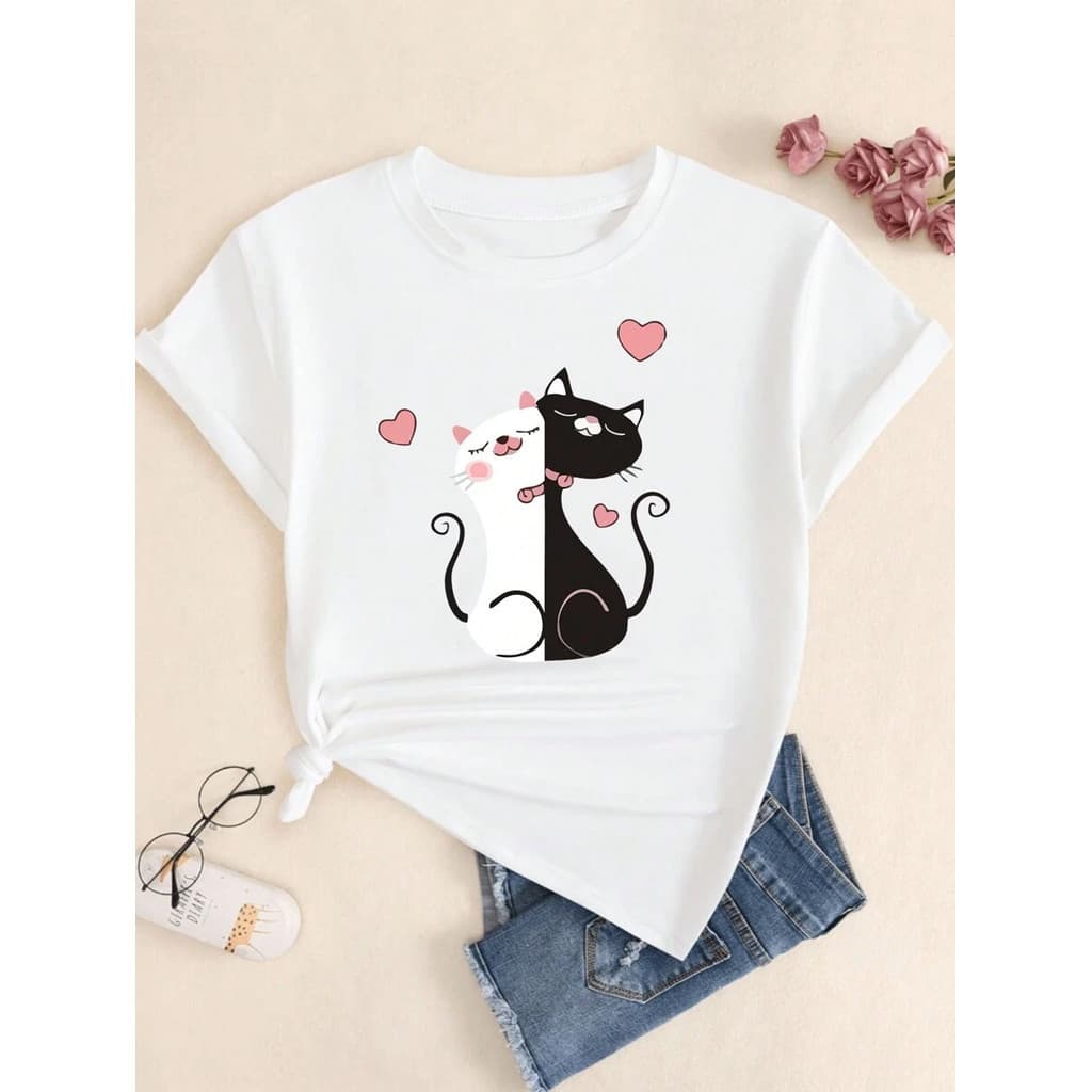 Camiseta CAMISA blusa  Feminina Cats Estampa Gatos UNISSEX