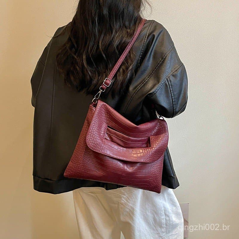 Bolsa Transversal Simples de Cor Sólida para Mulheres, Bolsa Casual Feminina, Bolsa Feminina da Moda 7.21 B7ME