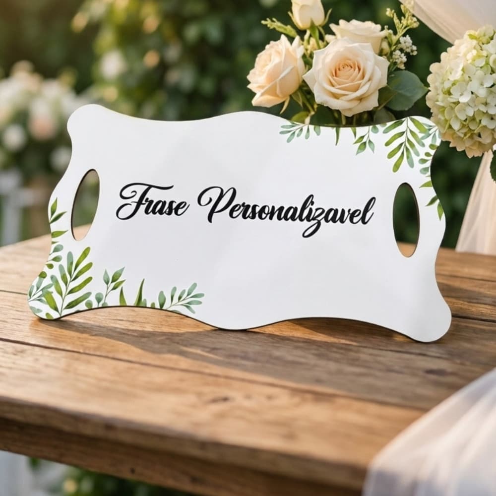 PLACA DECORATIVA ENTRADA DE CASAMENTO EM MDF FLORIDA VERDE OLIVA PERSONALIZADA