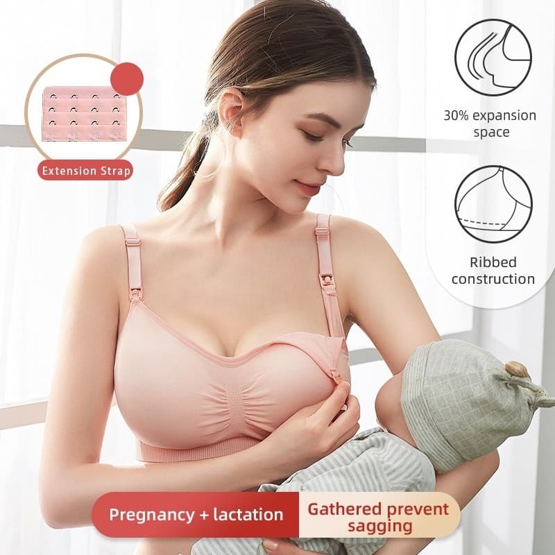 Sutiã de Amamentação para Gestantes, Sem Fio, Ultra Macio, de Algodão Respirável, Copas Flexíveis, Conforto 2
