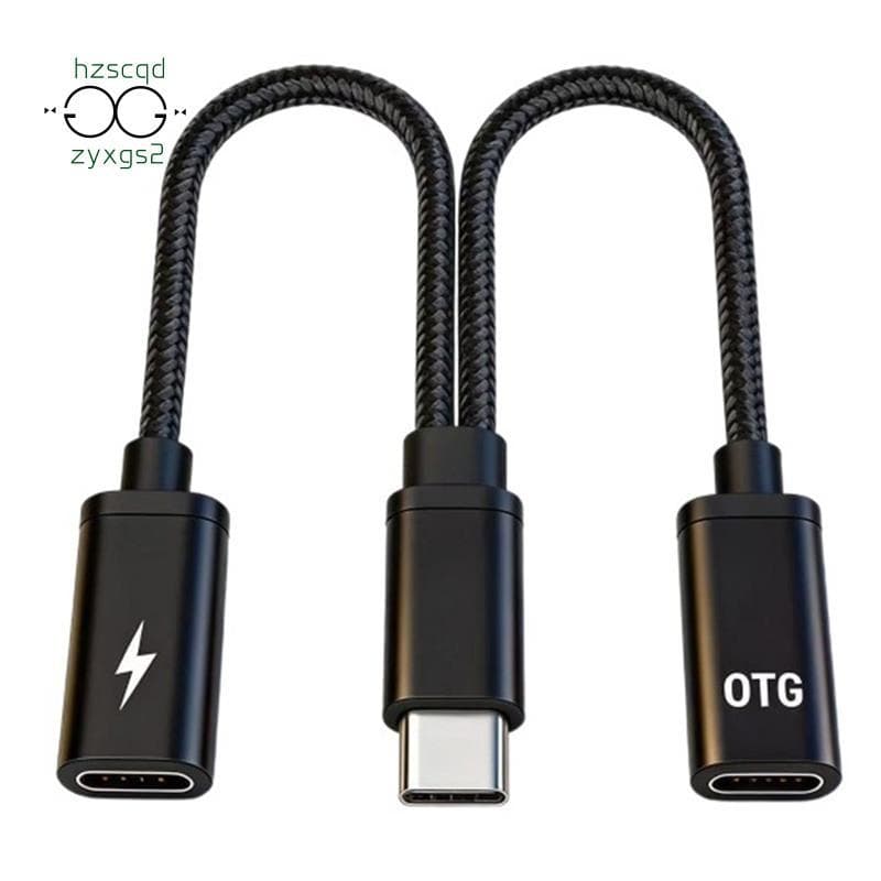 Divisor OTG 2 Em 1 Tipo C Para Adaptador De Áudio De Entrada De Fone De Ouvido USB Duplo PD 10W Carregador Rápido 15 Cm