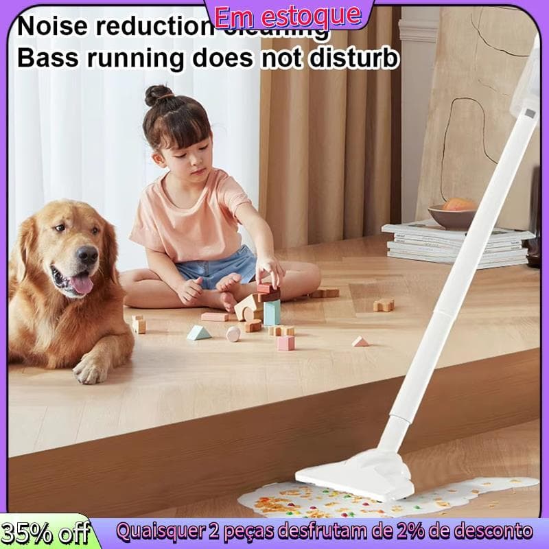 Vassoura Elétrica Sem Fio Recarregável USB De Sucção Grande 5000Pa 2400mAh