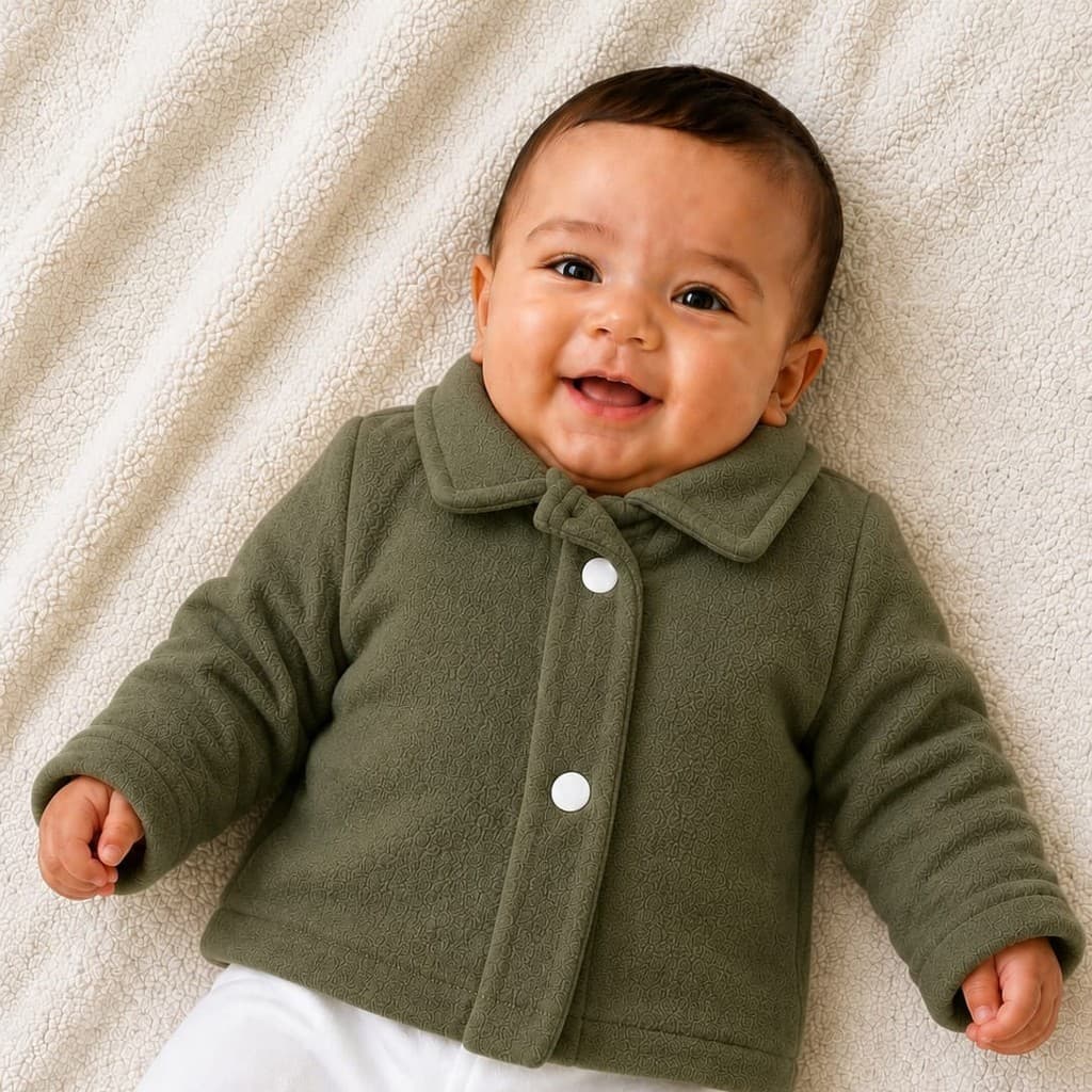 Casaco Bebê Menino Quentinho e Confortável Soft Peluciado com Gola – Inverno