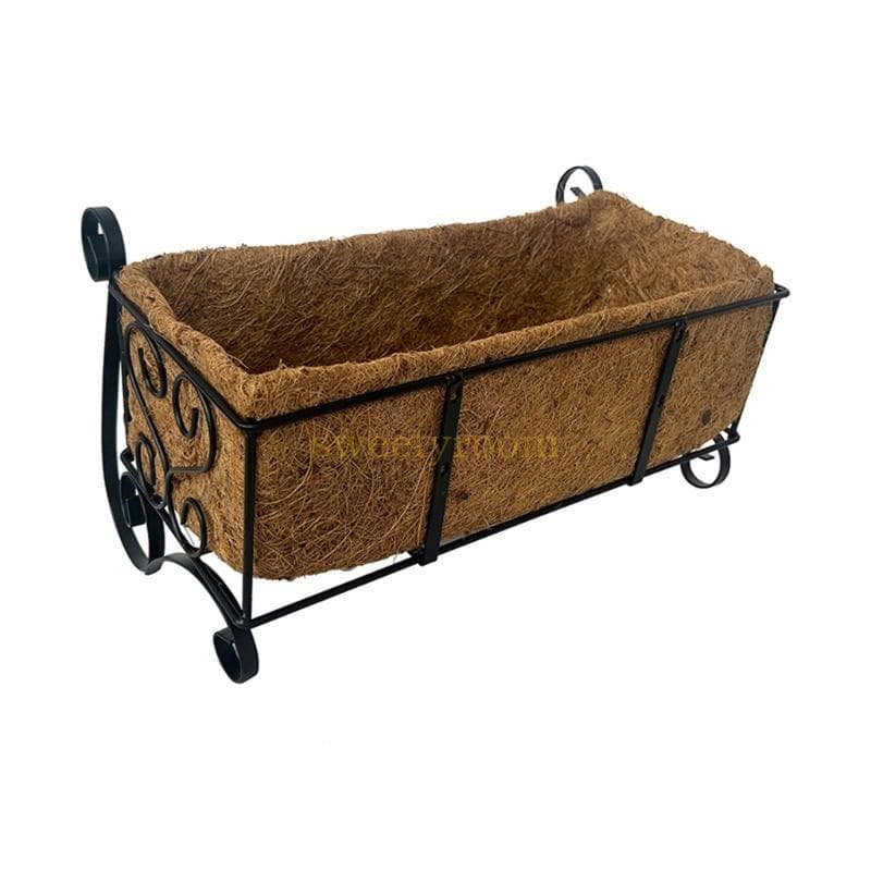 Pendurado Caixa Flores Prateleira Decorativa Metal Preto Para Ervas Varanda