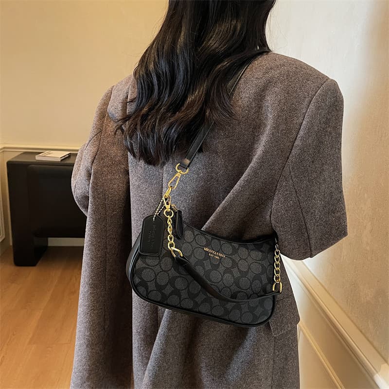 Bolsa de ombro retrô simples com estampa de leopardo 2025 novo estilo elegante All-Match Commuter trabalho Casual bolsa