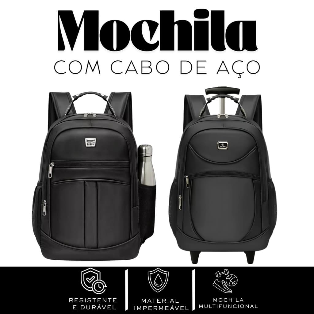 Mochila masculina feminina com cabo de aço, multifuncional resistente para escola, trabalho e faculdade