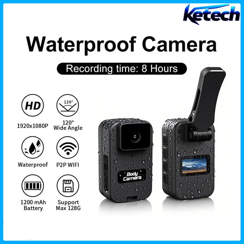 PD02 Câmera Corporal À Prova D'água WiFi P2P Tela De 0.98 Polegadas 1200mAh Mini De Ação Vestível Para Esportes Ao Ar Li