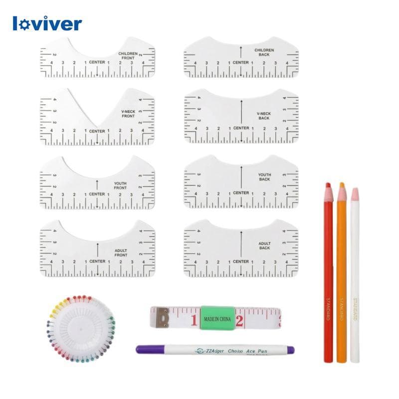 [Lzdzlx2] Conjunto De Régua De Alinhamento De Camiseta De 14 Peças Guia Flexível Plástico De Marcação Clara Para Artesão