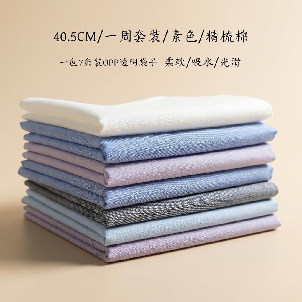 40.5cm fio cru tecelagem uma semana terno Material de algodão absorção de água macia suave adequado para limpeza de mão