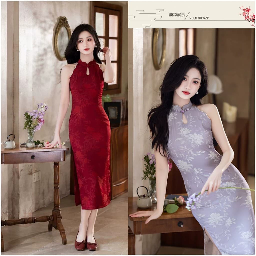 2026 lavanda imitação de cobre amônia seda sem mangas Cheongsam novo estilo temperamento suave fino-ajuste estilo chinês