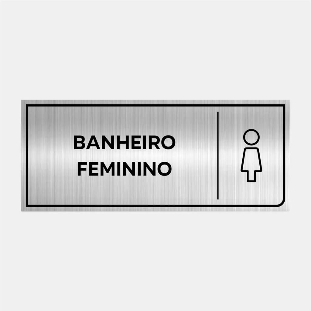 Placa Identificação Porta Banheiro Feminino 24x10cm