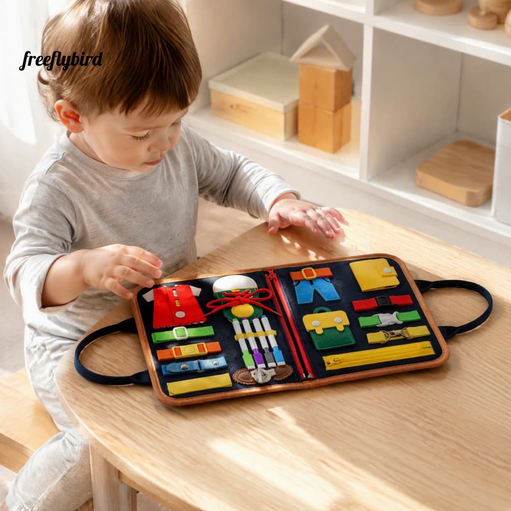 Ensino De Iluminação Bilíngue Fz , Placa Ocupada Montessori Para Crianças , Bolsa De Feltro Portátil Em Idade Pré-Escola