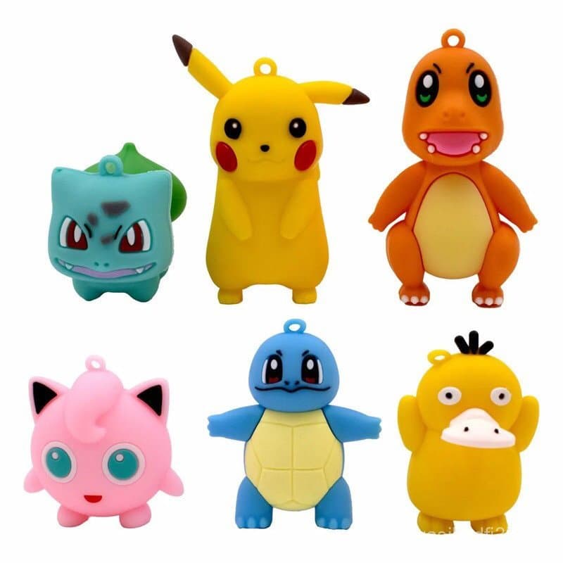 Pingente 3D Pequeno Dragão de Fogo Pikachu 70mm - 6 peças
