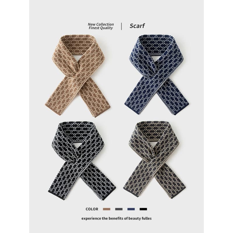 Novo estilo cachecol masculino curto outono inverno cachecol negócios High-End All-Match pescoço suporte cruz cachecol n