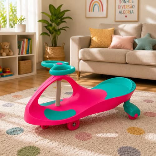 Carrinho Infantil Super-car Giratório -rosa RosA