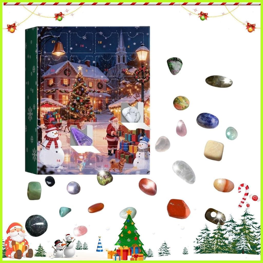 Calendário De Cristal De Natal 24 Dias Gema Natural Suprimentos De Férias Contagem Regressiva Para Ação De Graças unhcxe