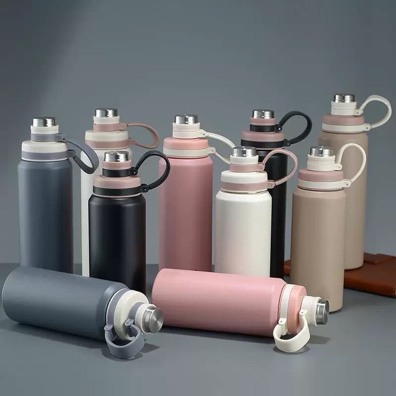 🥤Garrafa térmica portátil de grande capacidade em aço inoxidável 304 para esportes e ciclismo ao ar livre, com canudo